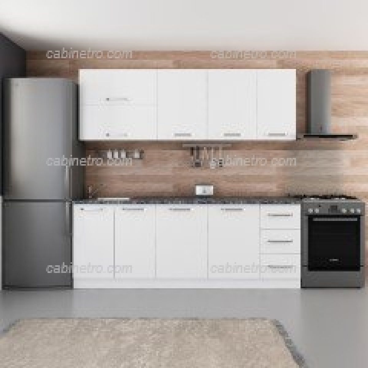 سرویس آشپزخانه | سفید 220 سانتی B-2