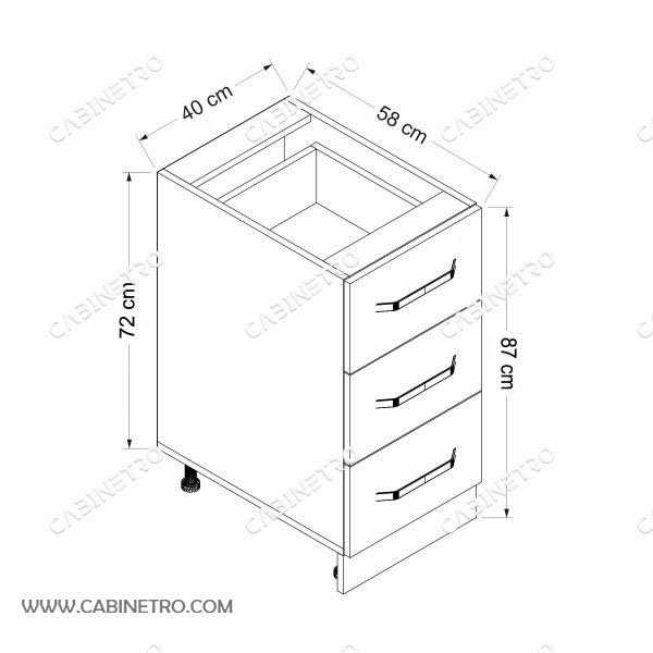 کابینت آماده | کشو سفید 40 سانتی