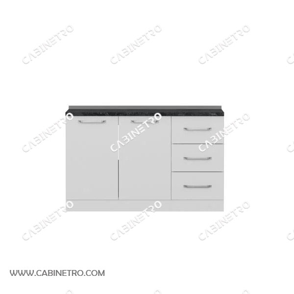 کابینت آماده | زمینی سفید 135 سانتی کشویی