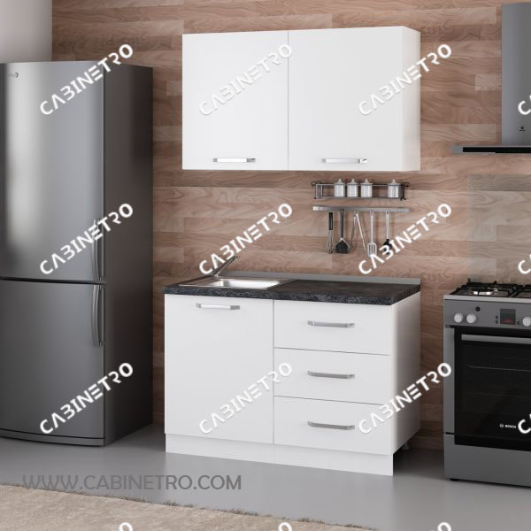 کابینت آشپزخانه | سفید 120 سانتی S2