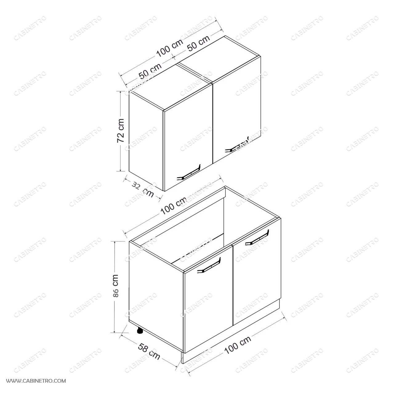 کابینت آشپزخانه | سفید 100 سانتی S1