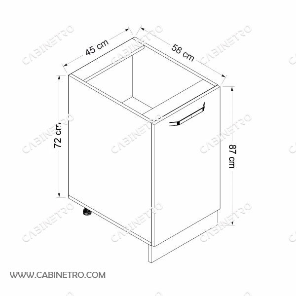کابینت آماده | زمینی سفید 45 سانتی