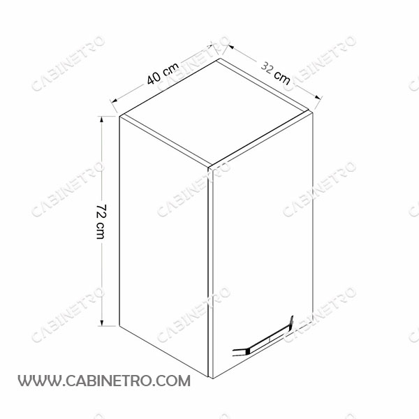 کابینت آماده | دیواری سفید 40 سانتی S1-TOP