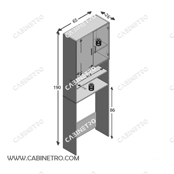 کابینت ماشین لباسشویی سفید LS-65