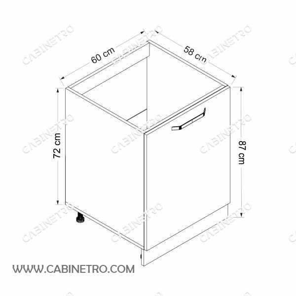 کابینت پیش ساخته | زیر سینک 60 سانت گردویی