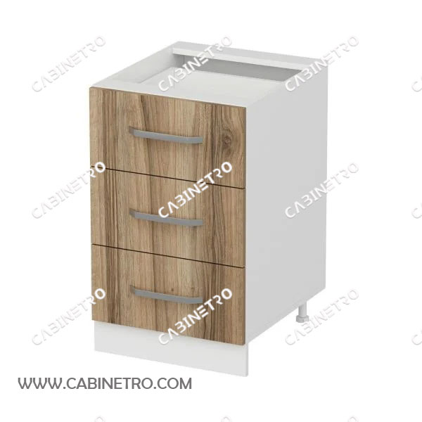 کابینت پیش ساخته | 3 کشو 50 سانت گردویی