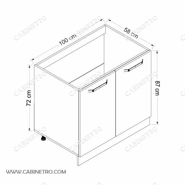 کابینت پیش ساخته | زیر سینک 100 سانت گردویی