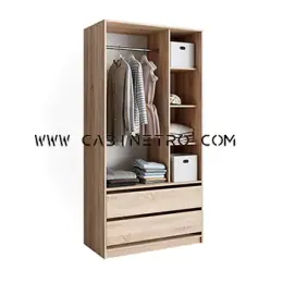 کمد بدون درب 100 سانتی گردویی – رگال و کشو