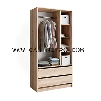 کمد بدون درب 100 سانتی گردویی – رگال و کشو